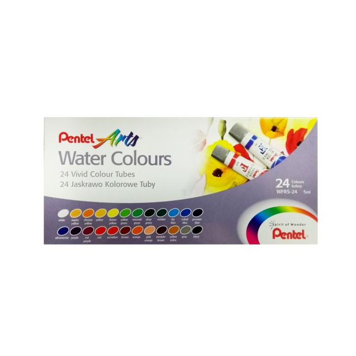 

(TERLARIS) Pentel Arts Water Colours 24 Color Cat Air 24 Warna 5ml WFRS-24