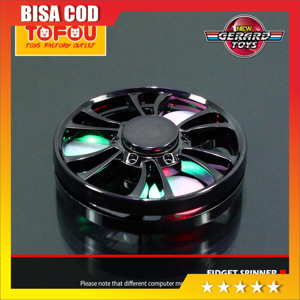 Bisa Bayar Dirumah Mainan Fidget Spinner Plastik Led Fan Black Murah Shopee Indonesia