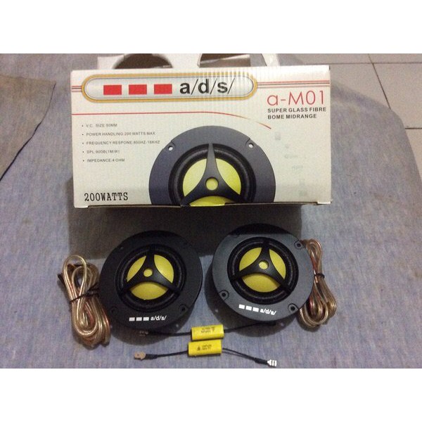 BARANG TERBAIK Tweeter mobil dome midrange ADS A-m01/set