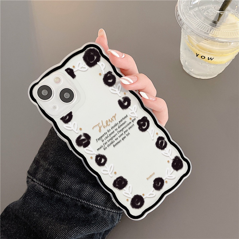 Soft Case Pelindung Lensa Kamera Motif Lukisan Bunga Untuk iPhone 13 Pro Max 11 12 Pro X XS Max 7 8 Plus SE 2020