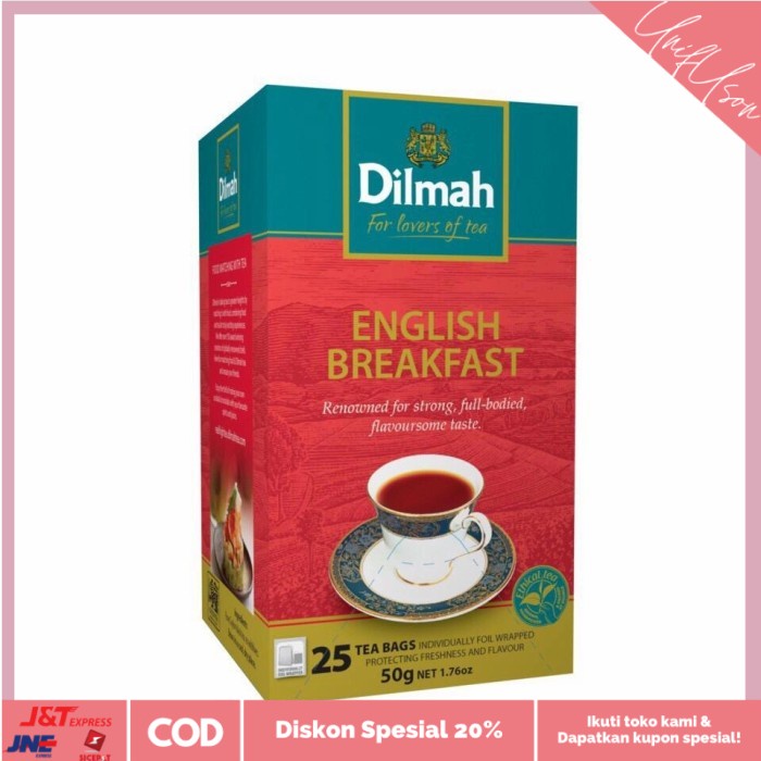 

⭐COD⭐ Teh Dilmah No Envelope 20 sachet English Breakfas