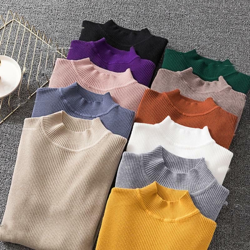 Kaos Polos Rib Rajut super premium turtle neck Lengan panjang