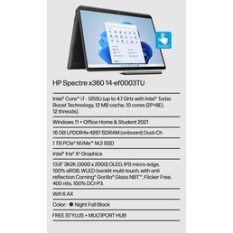 HP Spectre x360 14-ef0003TU i7-1255U 1TB SSD 16GB Win11+OHS 3K2K OLED