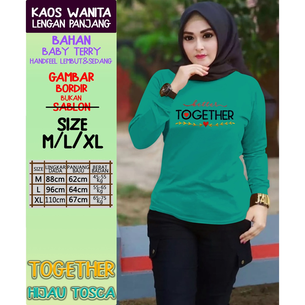 CENOA Kaos Wanita Lengan Panjang  / Kaos Sweatshirt / Atasan Wanita / Atasan Wanita Lengan Panjang-TOSCA TOGETHER