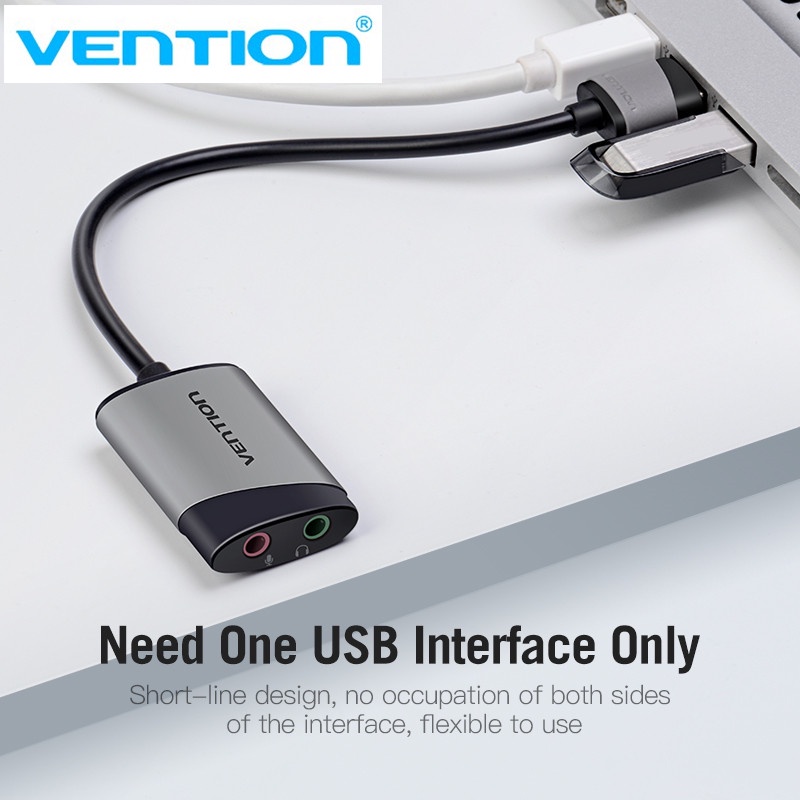 Vention Kabel Adapter Konverter USB 2.0 Ke Jack Audio 3.5mm