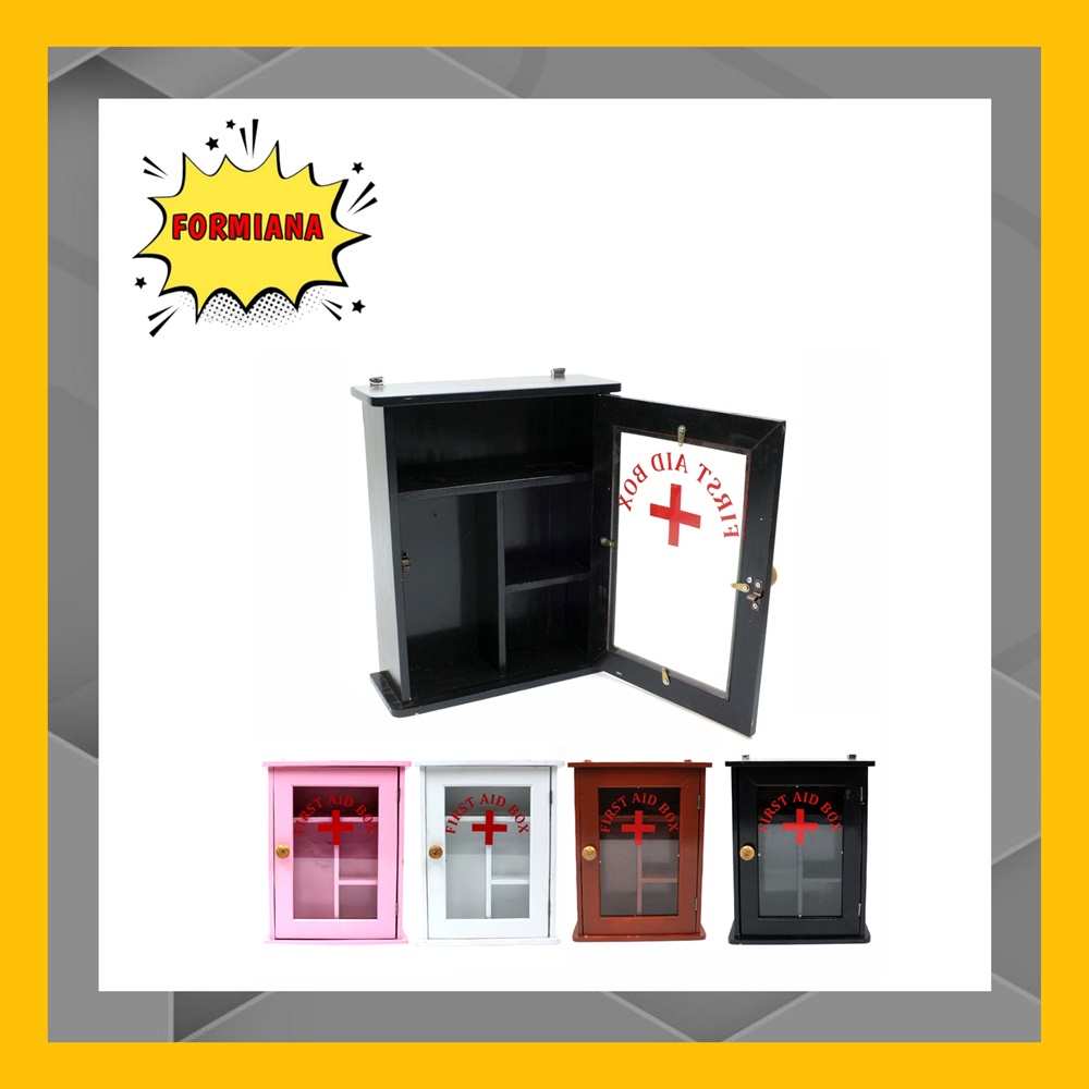 FM - Kotak Obat P3K bahan Kayu / Kotak Obat Besar Tempel dinding