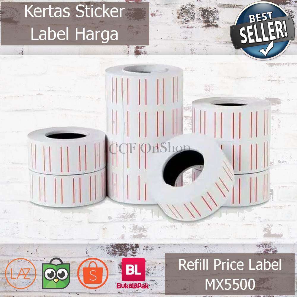 

KERTAS STICKER LABEL HARGA 1 BARIS LINE ISI REFILL PRICE LABEL MX5500