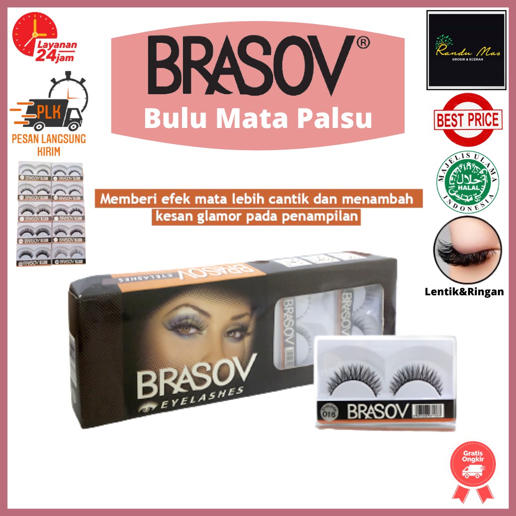 Brasov Bulu Mata Eyelash Extension Palsu Natural Satuan Pasang Make Up Ekstensi Full Strip Lashes