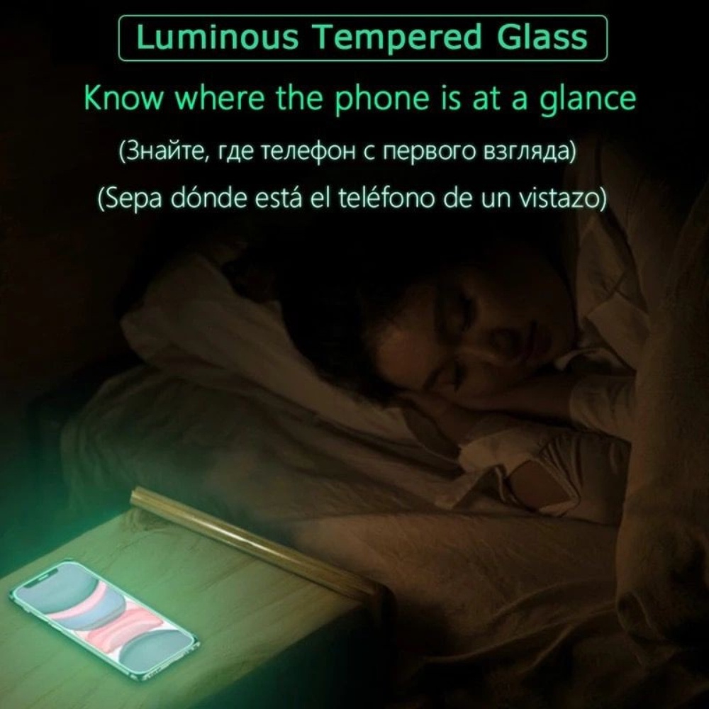 Tempered Glass Neon Vivo Y21 Y21A Y21E Y21G Y21S Y21T Y30 Y30i Y33S Y33T Y50 Y55 5G Y75 5G - Luminos Glow In The Dark Tempered Glass Premium Quality