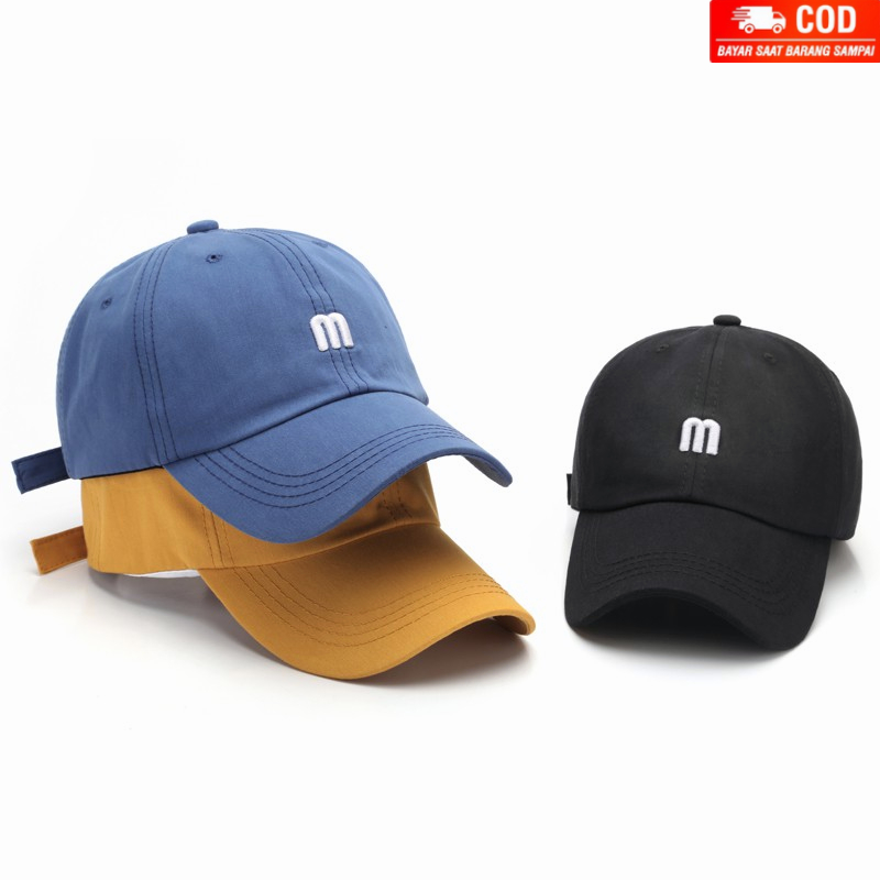 NEXTSTOP-085 Unisex Topi Baseball Pria Wanita Lembut Top M Huruf Pure Warna Nyaman Katun