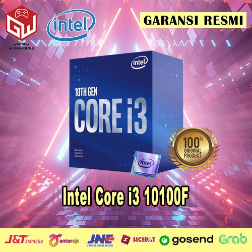 Processor Intel i3 10100F 3.6GHz LGA 1200 BOX / TRAY - GARANSI RESMI - CPU i3-10100F LGA1200 Gen 10 