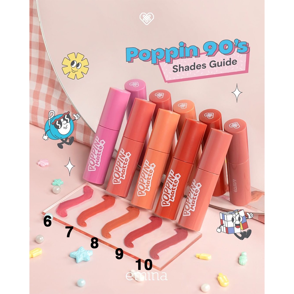 ❤ BELIA ❤ EMINA Poppin Matte 4.5 g | Lip Matte (✔BPOM)