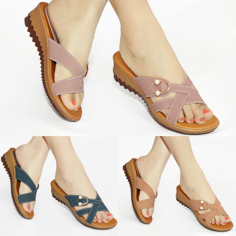 Sendal Wedges Murah Slip Slop / Selop Casual HD17