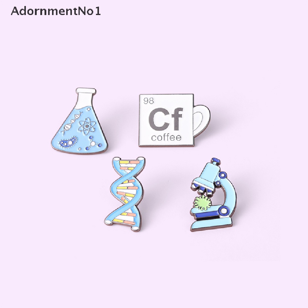 (AdornmentNo1) 1pc Bros / Pin Bahan Metal Desain Mikroskop / Beaker / DNA / Biologi Untuk Aksesoris Pakaian