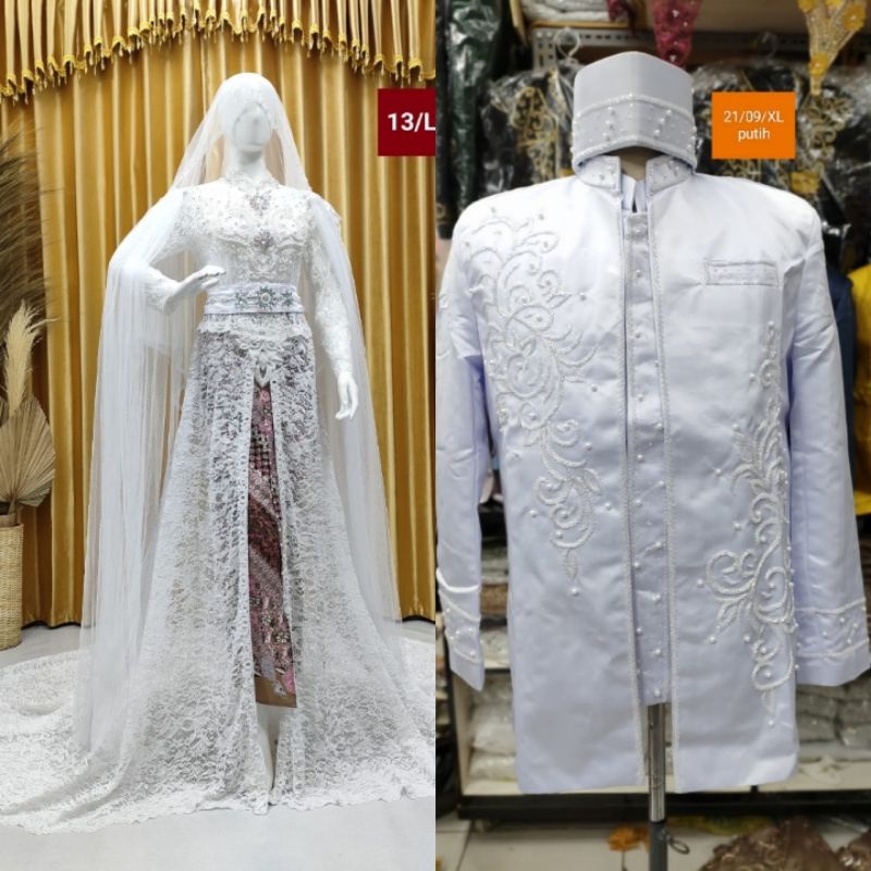 COUPLE KEBAYA AKAD ELISAP MEWAH/BAJU PENGANTIN MODERN | GAUN SLIM/GAUN BARBY/GAUN WEDING 2021 ni