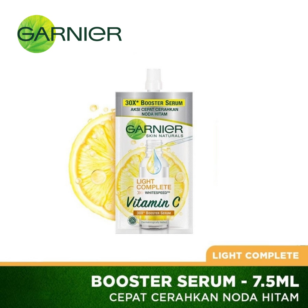 Garnier Light Complete Whitespeed Vitamin C 30X Booster Serum | Sakura White Hyaluron 30X Booster Serum 15ml - 7,5ml SACHET-LC BoosterSerum7,5mL