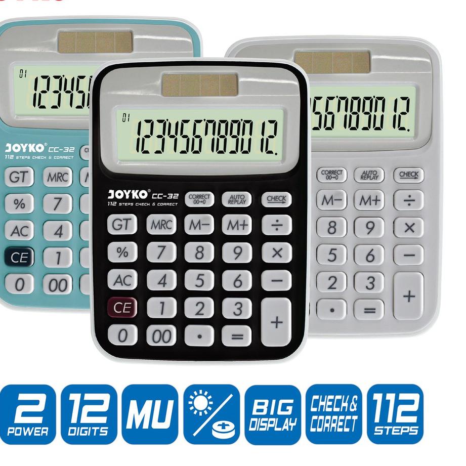 

Model Baru Calculator Kalkulator Joyko CC32 12 Digits Check Correct <