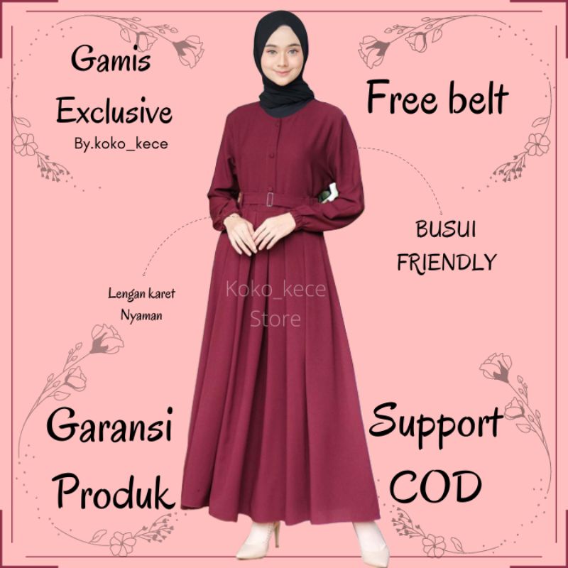 Baju muslim wanita polos busui bumil 2021 / Dress menyusui Muslimah Gamis terbaru simpel modern / dr