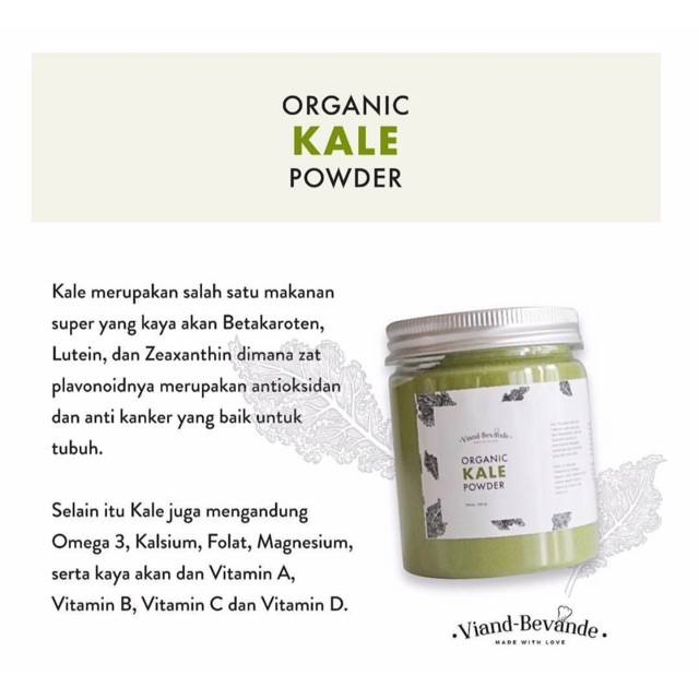 Viand Bevande Organic Kale Food Powder Tepung Mpasi