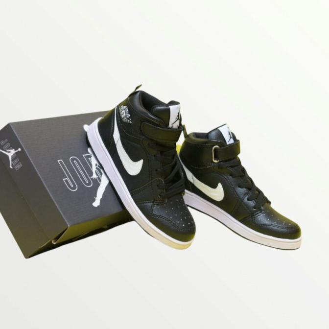 Sepatu Anak Nike Air jordan 1 High Kids Black list White