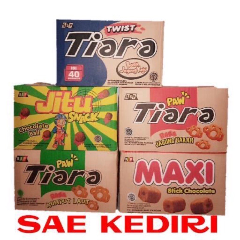 (Sae) [Ongkir Murah] 1 Dus Snack SSP Tiara Twist,Tiara Paw,MAXI,Jitu