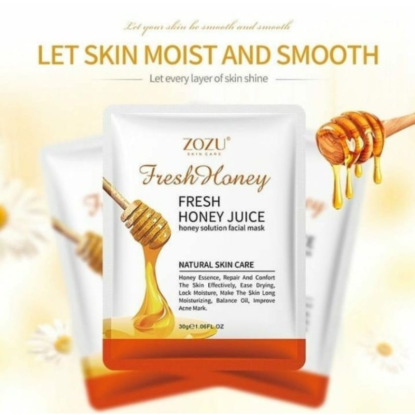 Masker Wajah ZOZU Fresh Juice Mask – Masker Wajah Aloevera dan Honey Sheet Mask / Masker Wajah Pemutih dan Glowing Masker ZOZU Whitening Natural Face Mask / Masker Wajah Organik Viral Tiktok Anti Komedo ORIGINAL Skincare Pria Wanita