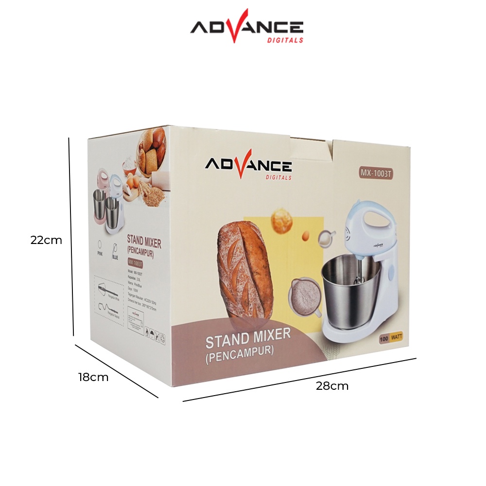 Advance Digitals  2 in 1 Stand Mixer MX1003T 7 Kecepatan|Garansi Resmi Advance Digitals 1 Tahun