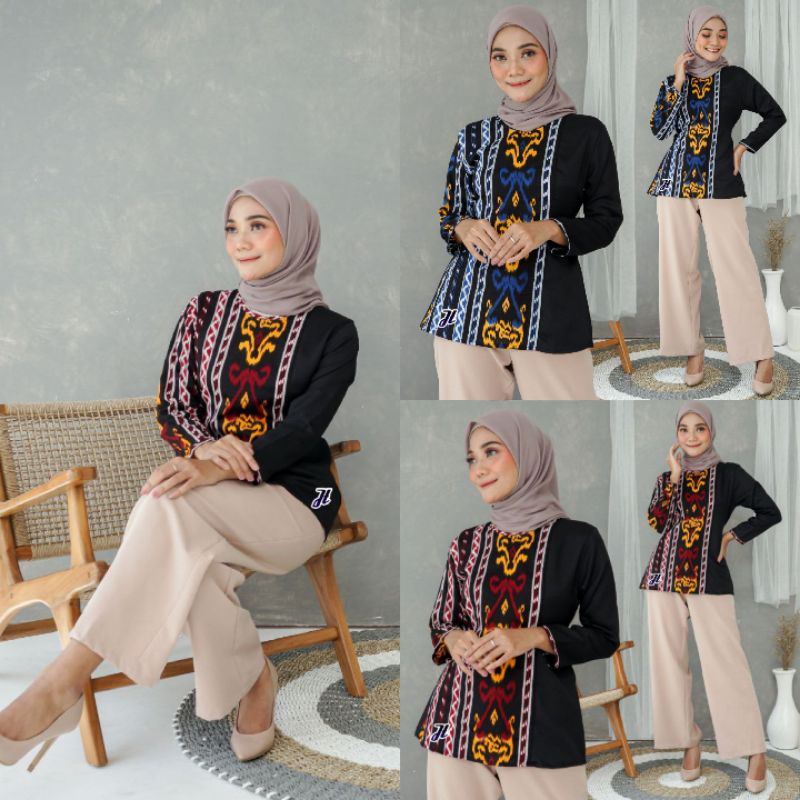 BAJU BATIK WANITA MODERN MONALISA GENES M,L,XL asli PEKALONGAN