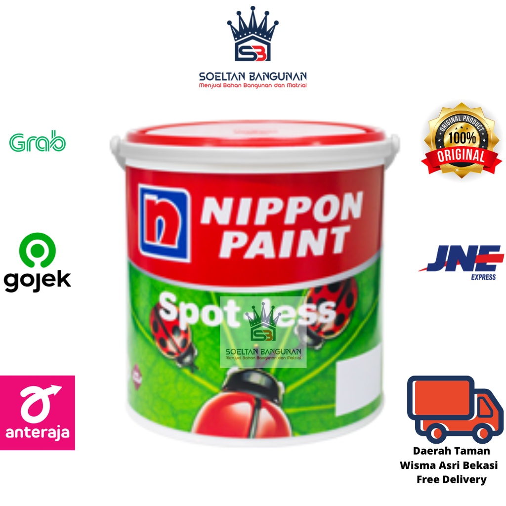 Cat Tembok Interior Anti Noda  Nippon Spotless 20 L  Variasi putih gading