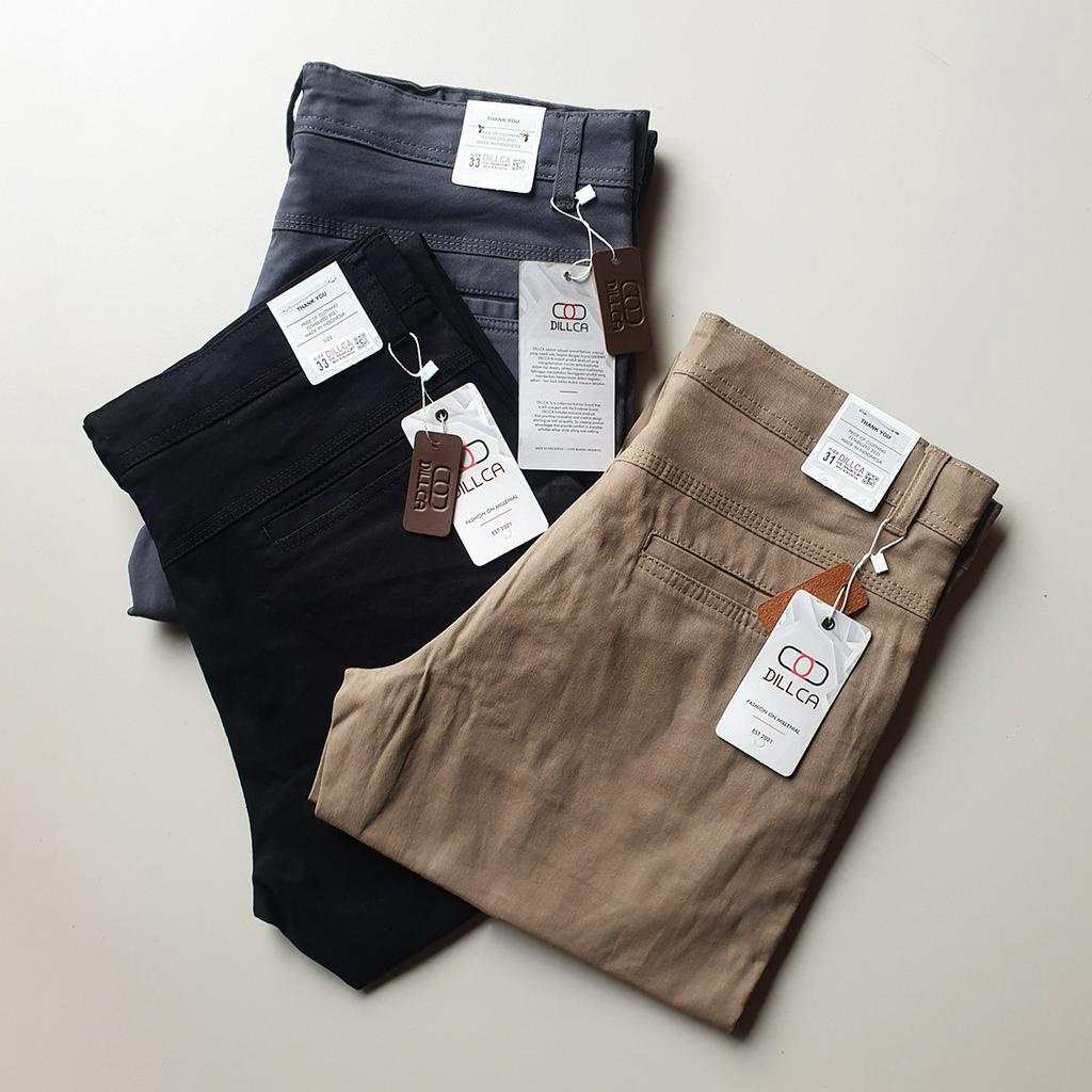 DILLCA -  Celana Panjang Pria Chino Pants Slim Fit Stretch melar terbaru berkualitas mall premium distro kardinal