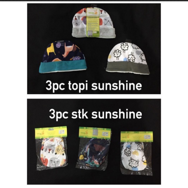 3 pcs Topi / Sarung tangan Velvet Untuk Bayi 0-12 bulan (unisex) CBKS