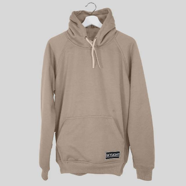Sweater Hoodie Premium Distro Fleece Polos Tebal Cream