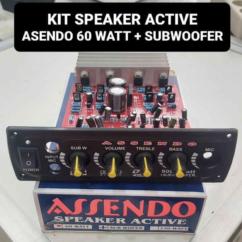 Kit Speaker Aktif ASSENDO 60 Watt Stereo + Subwoofer