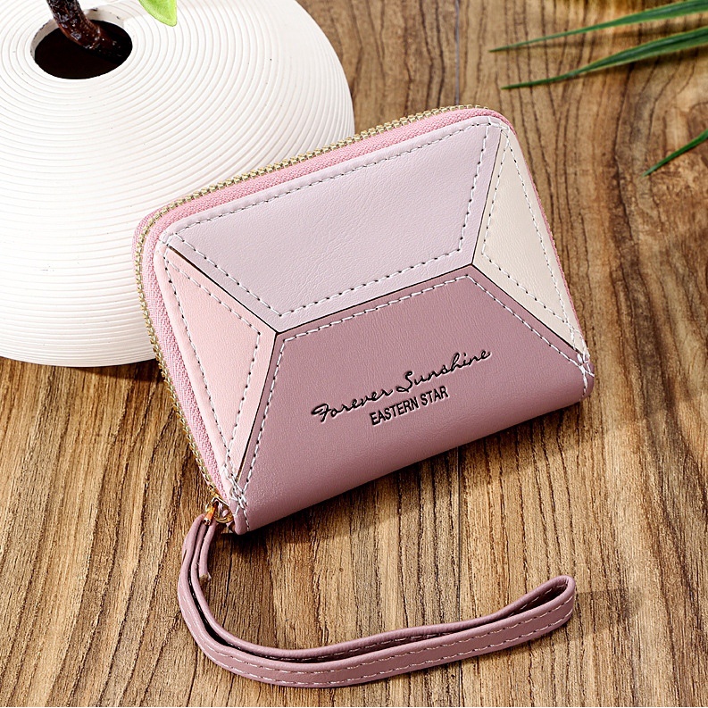 DOMPET LIPAT WANITA MINDANA WA551P3 PREMIUM KOREA IMPORT KULIT PINK MINI KECIL KARTU KOIN TALI PENDEK LUCU REMAJA KEKINIAN SIMPLE MURAH CEWEK