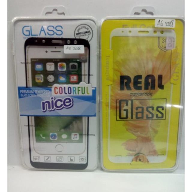 SAMSUNG A6 2018 TEMPERED GLASS FULL WARNA