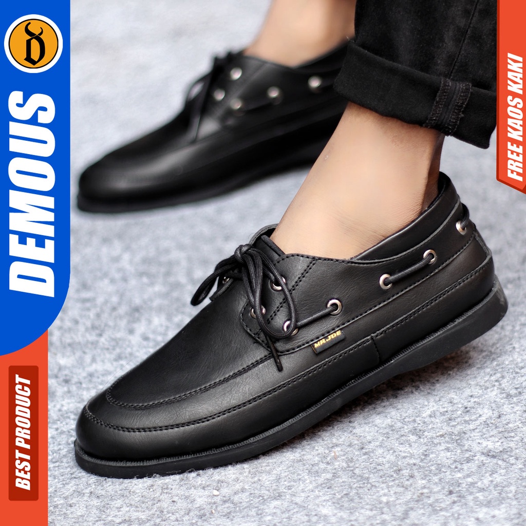 Demous - Sepatu Formal Pria Dario Black Sepatu Pantofel Pria