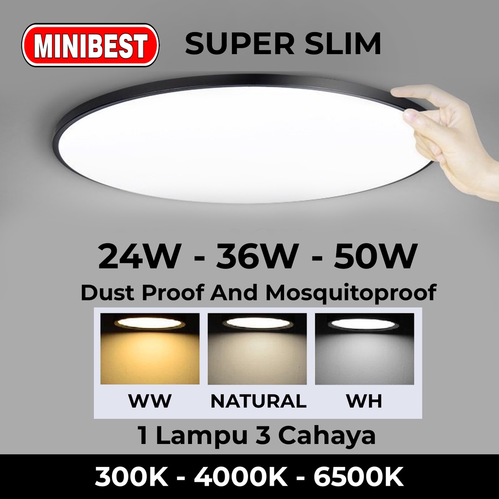 [MB] LAMPU PLAFON led 24W 36W 50W Downlight tempel LED Panel 24W 36W 50W PUTIH/KUNING Tipis Bulat Outbow / Lampu Langit-langit