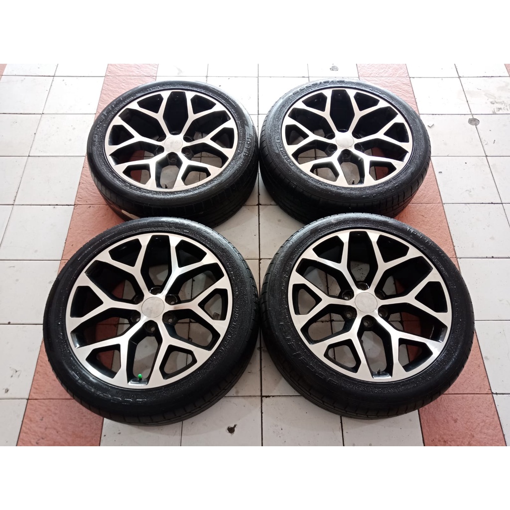 Pelek Mobil Bekas Velg JF LUXURY Ring 22 Lubang 6X139,7 + BAN ACCELERA IOTA 275 45 R22 Cocok Mobil P