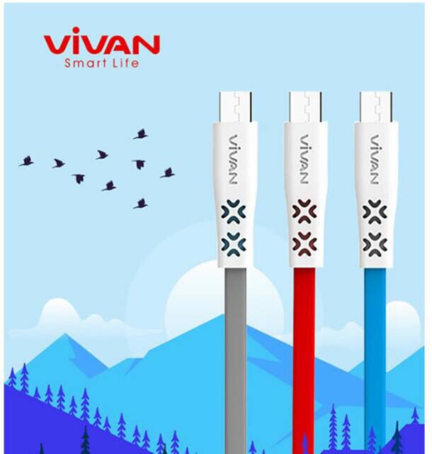 VIVAN kabel data CTM100 1M flat micro USB mini tube data for android