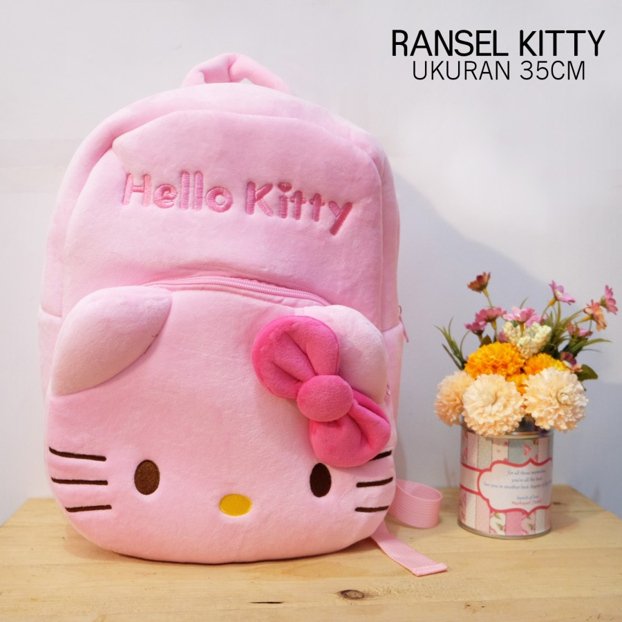 Tas Ransel L sekolah tk SMP SMA boneka Hello kitty Doraemon minnie mickey mouse melodi kucing kartun