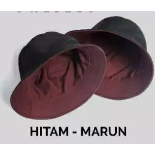 Topi Bucket korea bolak balik/ Topi wanita pria bordir/ Topi bisa Bolak balik two tone Premium Murah