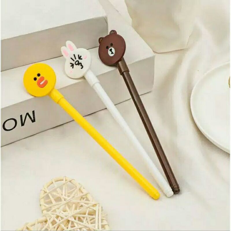 

GGS Pena Karaker LINE Stationery Alat tulis Pulpen Karaketer Cartoon Line Cony Brown Sally Murah