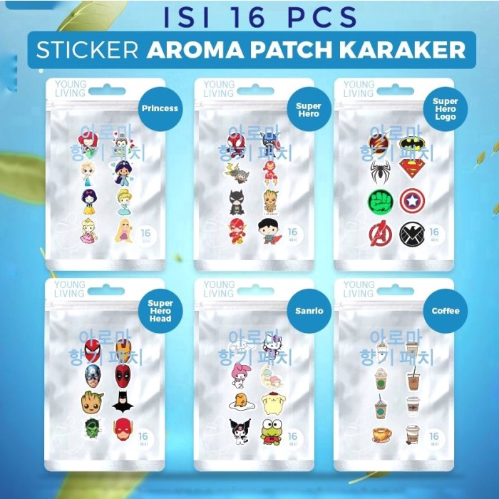Sticker Masker Aromaterapi Patch Pengharum Masker Isi 16pcs/Pack - Superhero Head