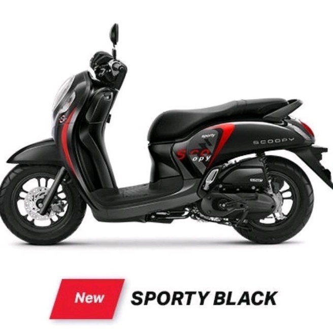 STRIPING LIST STIKER SCOOPY SPORTY FI 2022 STIKER SCOOPY NEW 2022 hitam dan merah