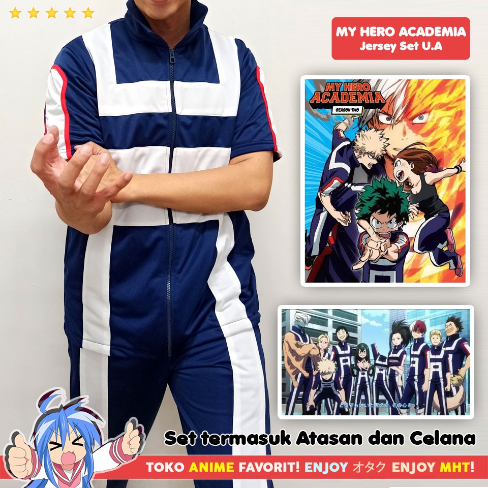 Jersey / Kostum Sport Training Boku no Hero Academia Yuei Academy Todoroki Bakugo Deku