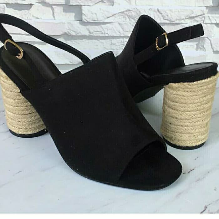SEPATU BLOCK HEELS URBAN N CO ORI MURAH / SALE URBAN & CO BLACK HEELS High New