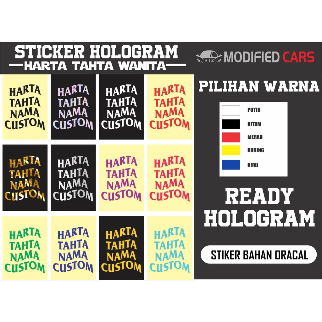 

Sticker Hologram HARTA TAHTA NAMA