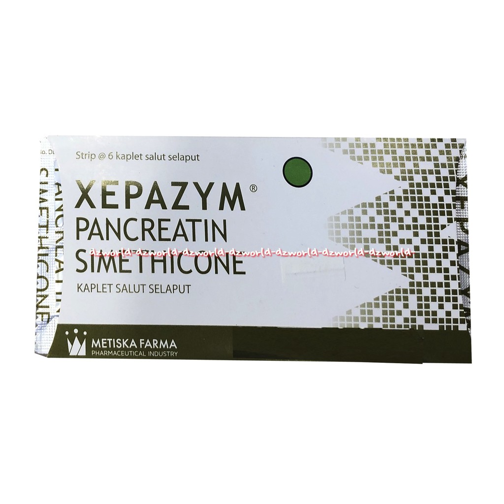 Xepazym Pancreatin Simethicone Kaplet Salut Selaput 6Tablet Obat Sakit Maag Menghilangkan Gas Perut