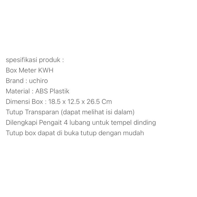 Box KWH Tutup Meteran Listrik Box KWH Meter Listrik UCHIRO - Box KWH Penutup Prabayar Pascabayar