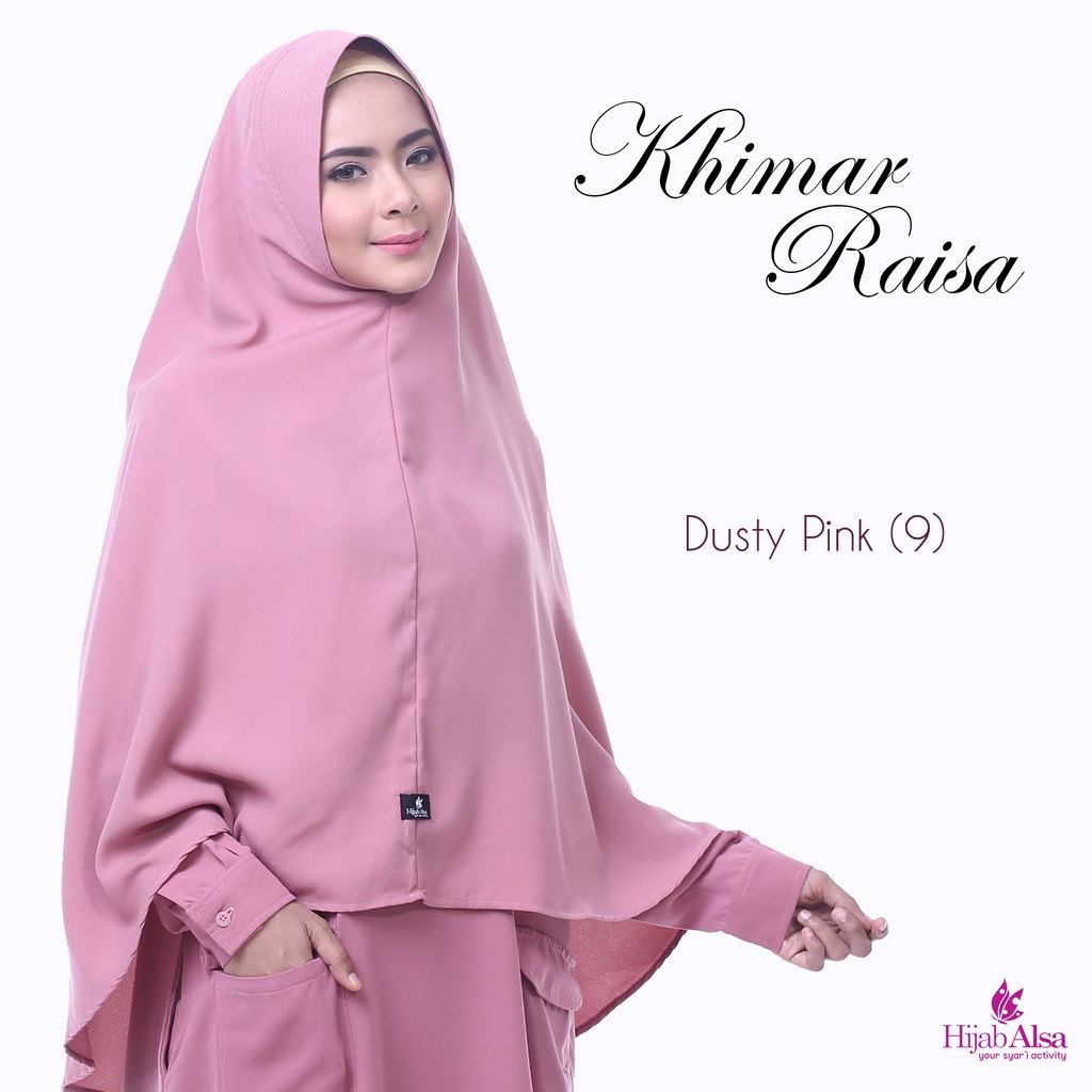 Khimar Raisa by Hijab Alsa Dusty Pink uk. L Khimar syar'i / Hijab syar'i /Jilbab syar'i /Kerudung